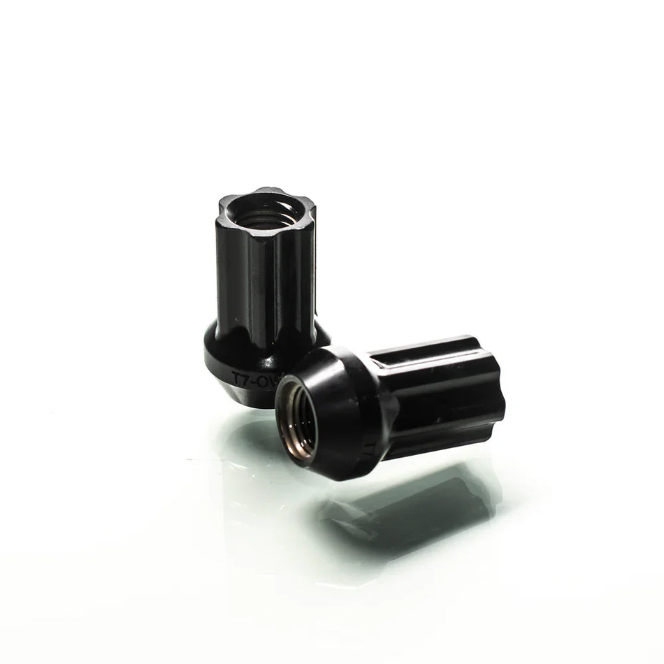 Titan 7 O.W.L. Steel Race Nuts 35mm Length in Machine Black
