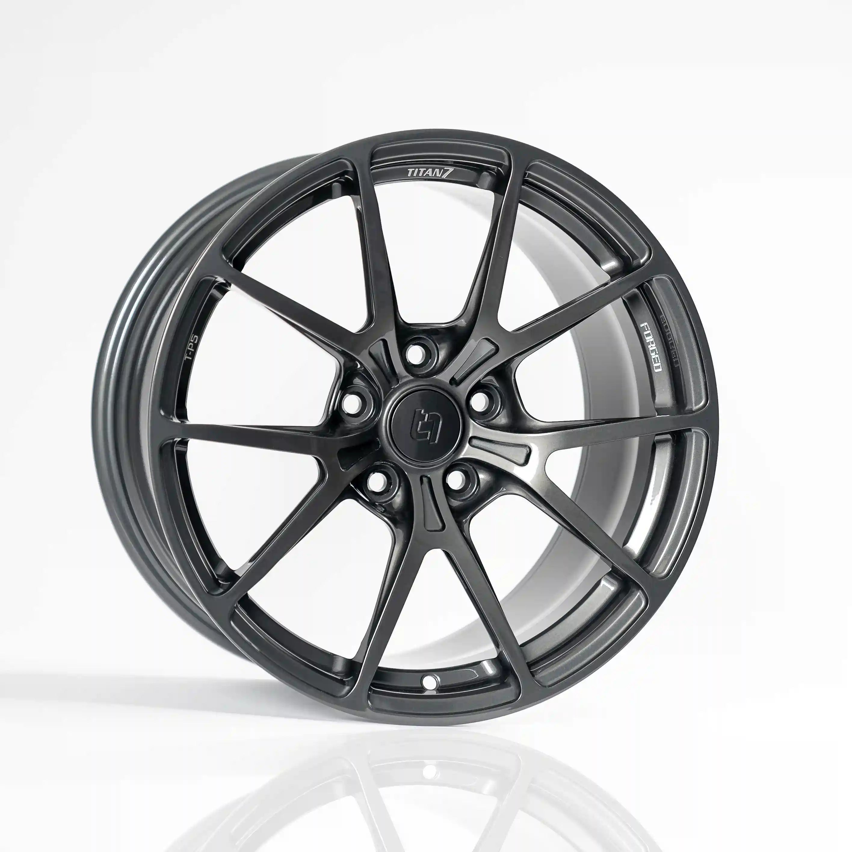 Titan 7 Forged Aluminium Wheel - T-P5 18x9.5 PCD 5x120 CB 72.56 In Advanced Dark Gunmetal