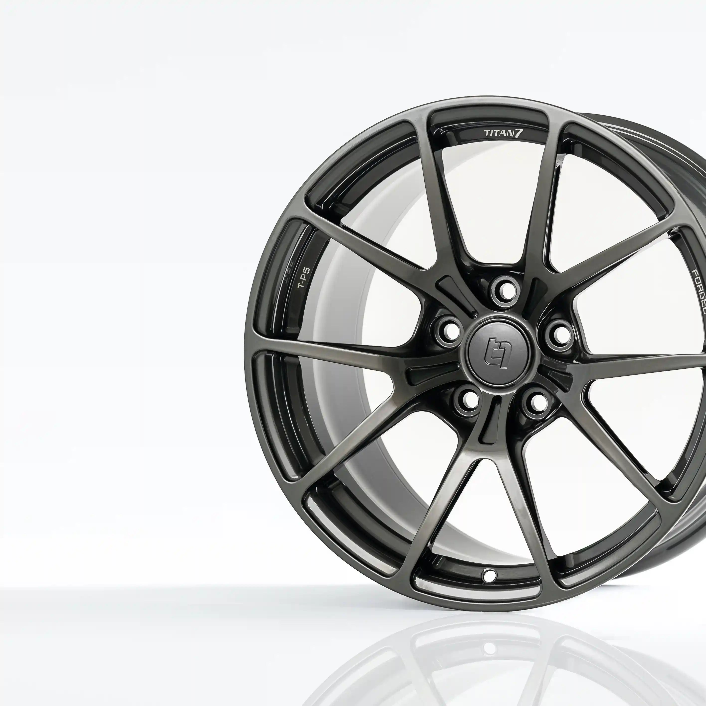 Titan 7 Forged Aluminium Wheel - T-P5 18x9.5 PCD 5x120 CB 72.56 In Advanced Dark Gunmetal