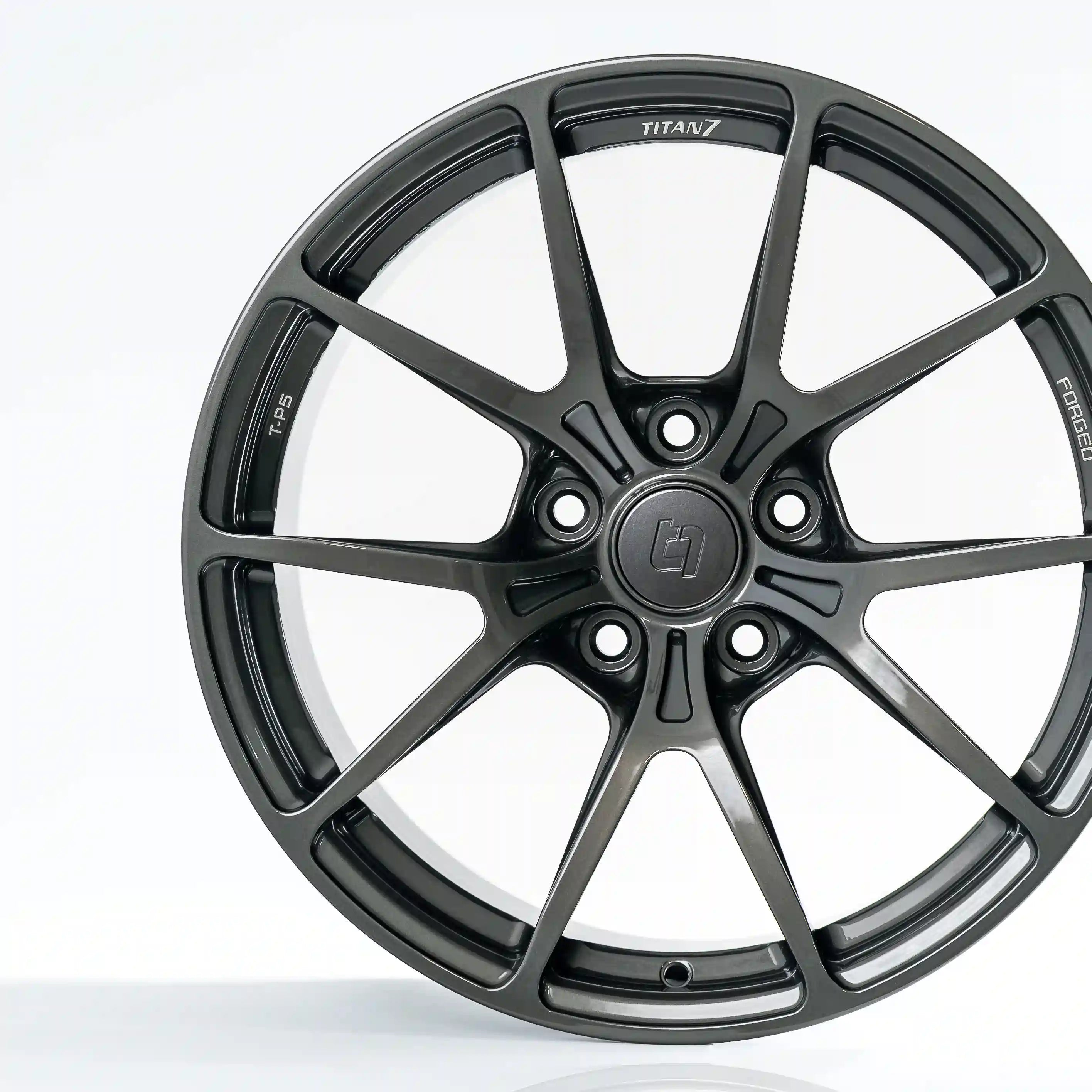 Titan 7 Forged Aluminium Wheel - T-P5 18x9.5 PCD 5x120 CB 72.56 In Advanced Dark Gunmetal
