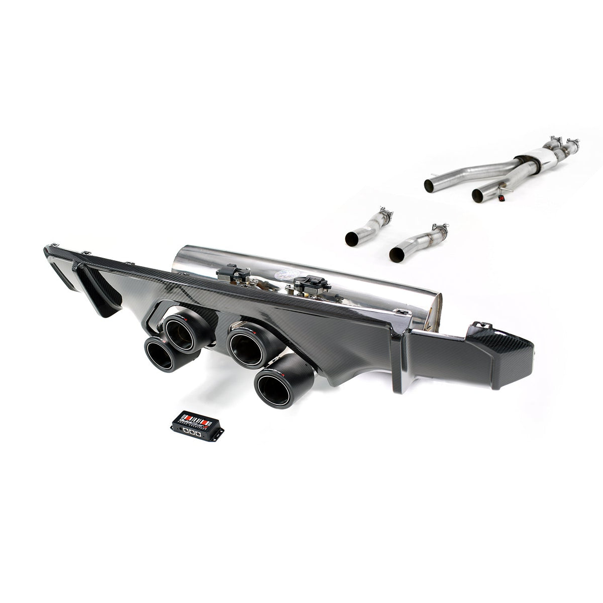QuickSilver BMW M4 G82 G83 (2021 on) Centre Exit Sport Exhaust with Sound Architect™ Inc. Carbon Diffusor Kit with OR without OPF delete pipes.