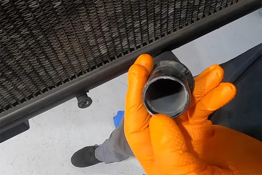 Fouling build-up inside the OEM Ferrari V12 radiator core
