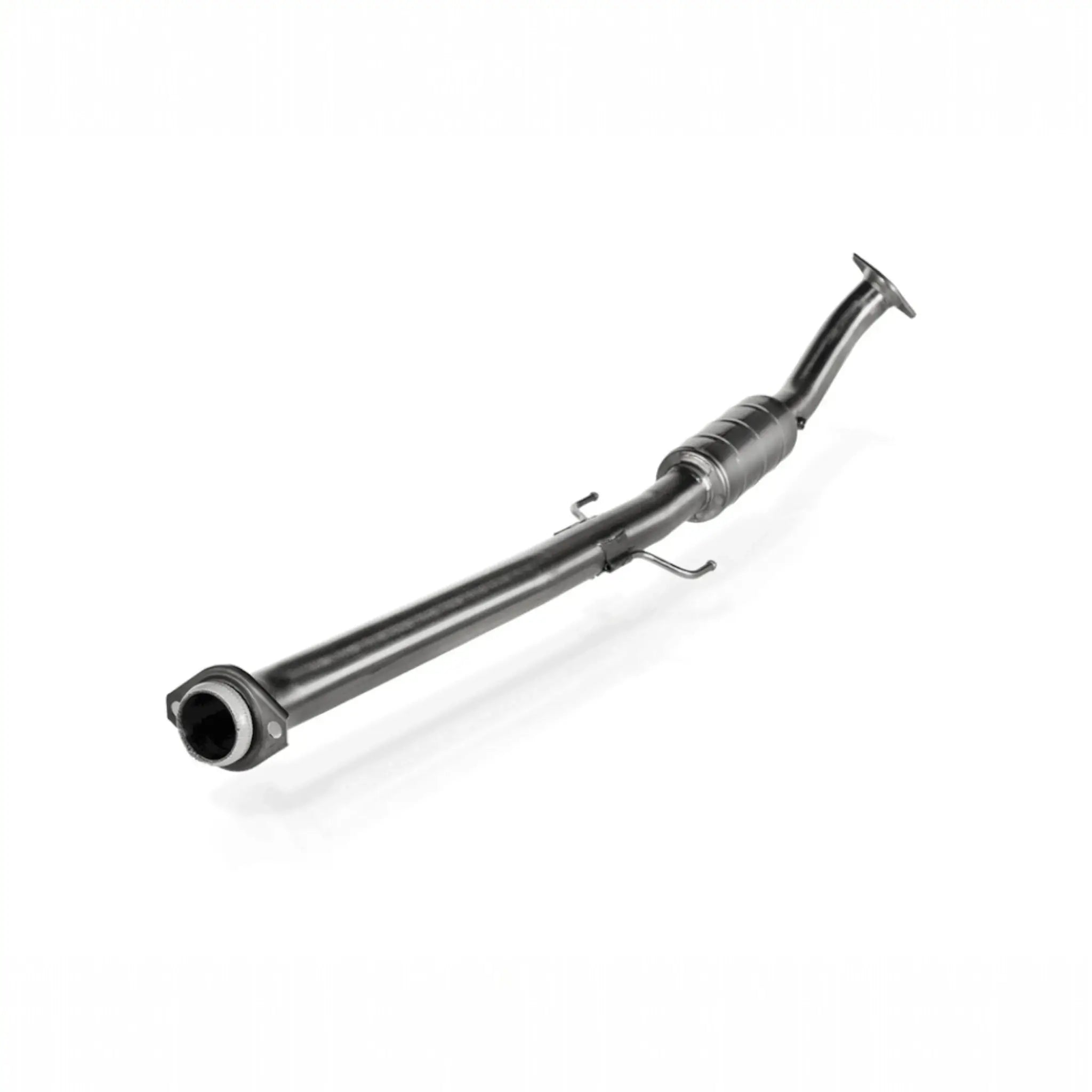 Detailed shot of the Akrapovič Evolution Link Pipe (Stainless Steel) for the Toyota GR Yaris, showcasing its precision-crafted design and high-grade materials.