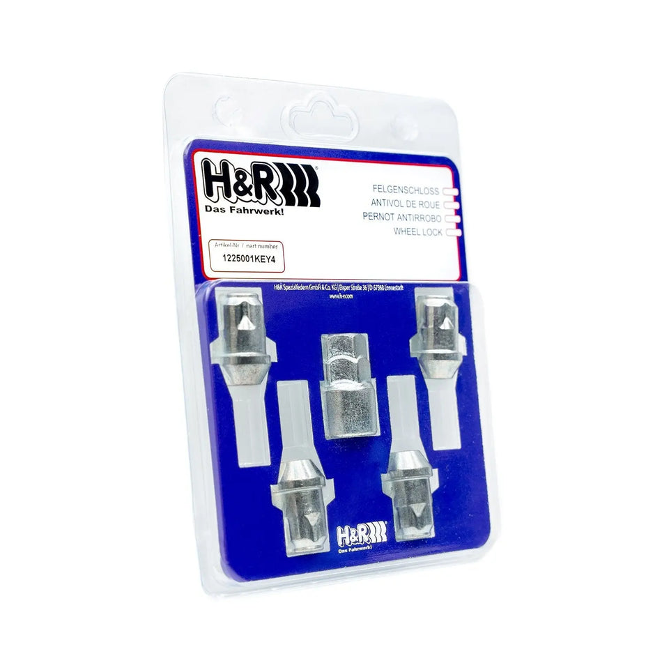 H&R Wheel-Lock Set Wheel Nut M14 Taper Head 60° - 145001KEY4