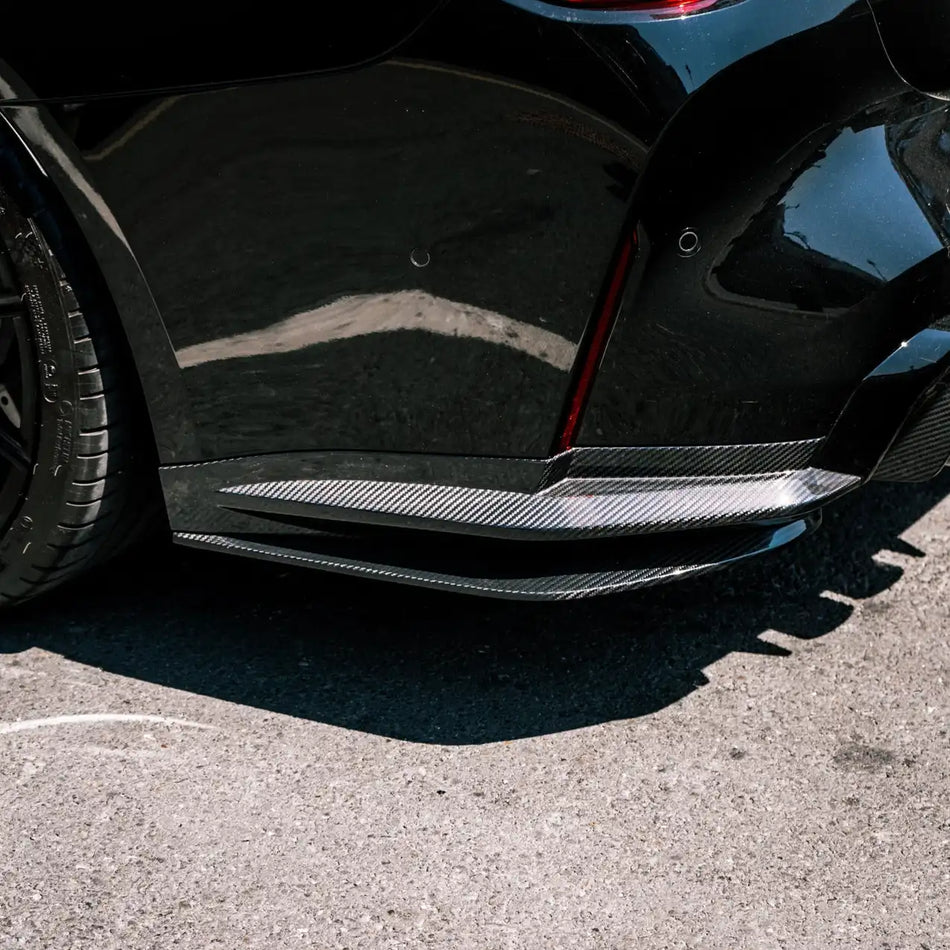 MHC+ BMW M4 SS1 Rear Side Splitters In Gloss Pre Preg Carbon Fibre (G82/G83)