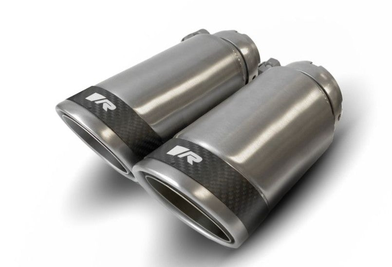 Remus tail pipe set L/R consisting of 4 tail pipes Ø 84 mm Carbon Race, polished, with adjustable spherical clamp connection