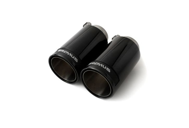 Remus tail pipe set L/R each 2 tail pipes Ø 98 mm Street Race Black Chrome, with adjustable spherical clamp connection