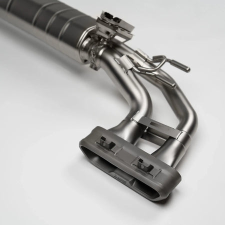 Complete Akrapovic Evolution Line Titanium Performance Exhaust System for Mercedes-AMG G 63 W465, showcasing premium titanium components and race-proven engineering.