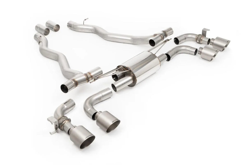 Milltek Axle Back With GT-115 Brushed Titanium Tips - OE requires cutting - ECE Approved for BMW 5 Series M5 4.4l Twin Turbo Hybrid G90 & G99