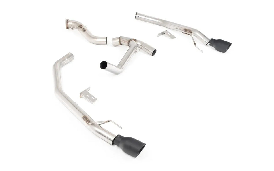 Milltek Axle Back Twin Outlet (Ranger Raptor Style) with GT-100 Cerakote Black Tips for Ford Ranger 3.0 V6 TDCI 240PS (T9)