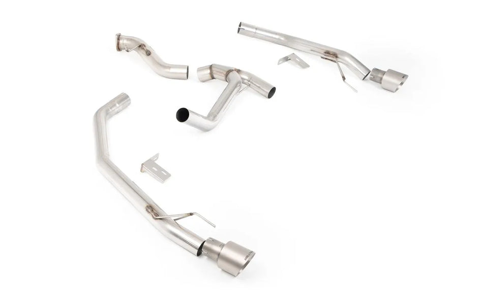 Milltek Axle Back Twin Outlet (Ranger Raptor Style) with GT-100 Brushed Titanium Tips for Ford Ranger 3.0 V6 TDCI 240PS (T9)