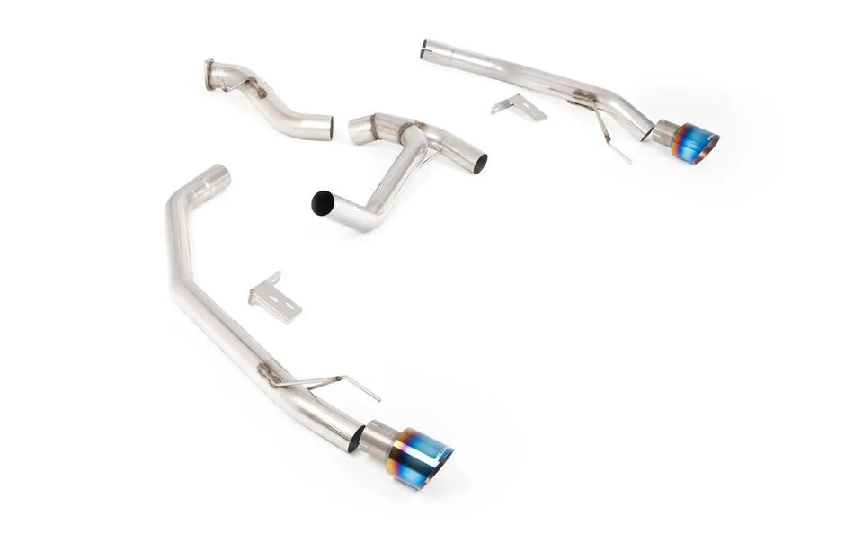 Milltek Axle Back Twin Outlet (Ranger Raptor Style) with GT-100 Burnt/Blue Titanium Tips for Ford Ranger 3.0 V6 TDCI 240PS (T9)