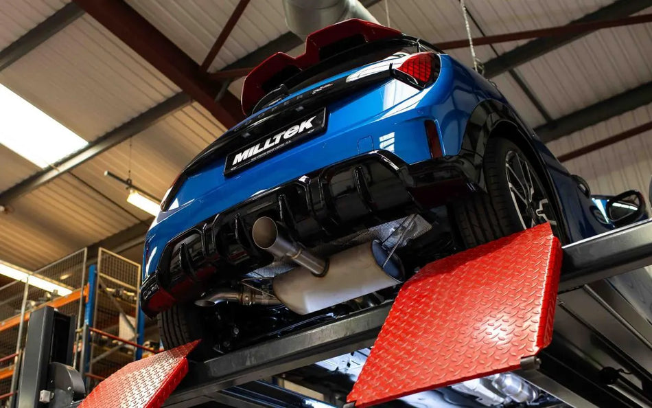 Milltek Particulate Filter-back OPF/GPF Back Resonated with Brushed Titanium Tip - ECE Approved for New Mini Mk4 JCW F66 2.0T B48 (OPF/GPF Models Only)