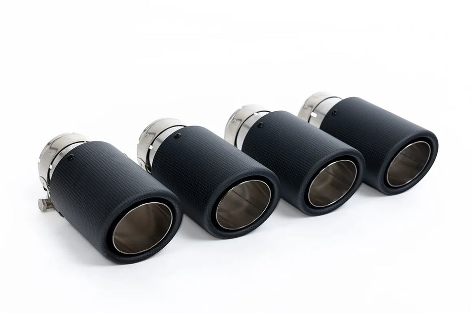 Milltek Cat-back Valved with Carbon JET-90 Trims - Re-uses OE Valve Motors for Mercedes G-Class G63 (W463) 4.0 Bi-Turbo V8 (ROW Non GPF/OPF