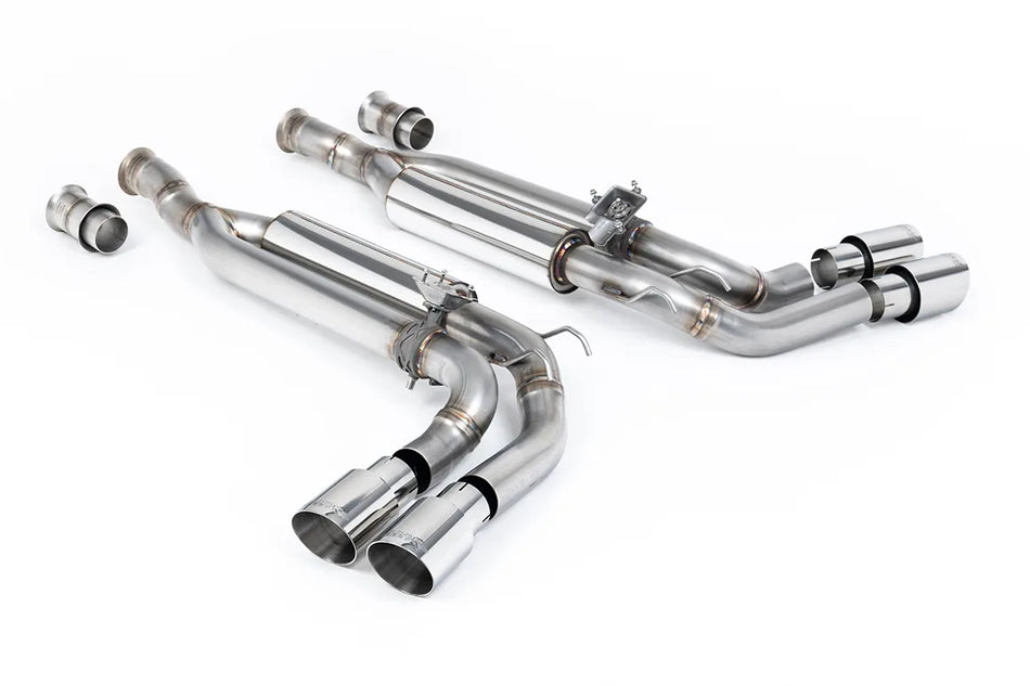 Milltek Cat-back Valved with Polished GT-90 Trims - Re-uses OE Valve Motors for Mercedes G-Class G63 (W463) 4.0 Bi-Turbo V8 (ROW Non GPF/OPF