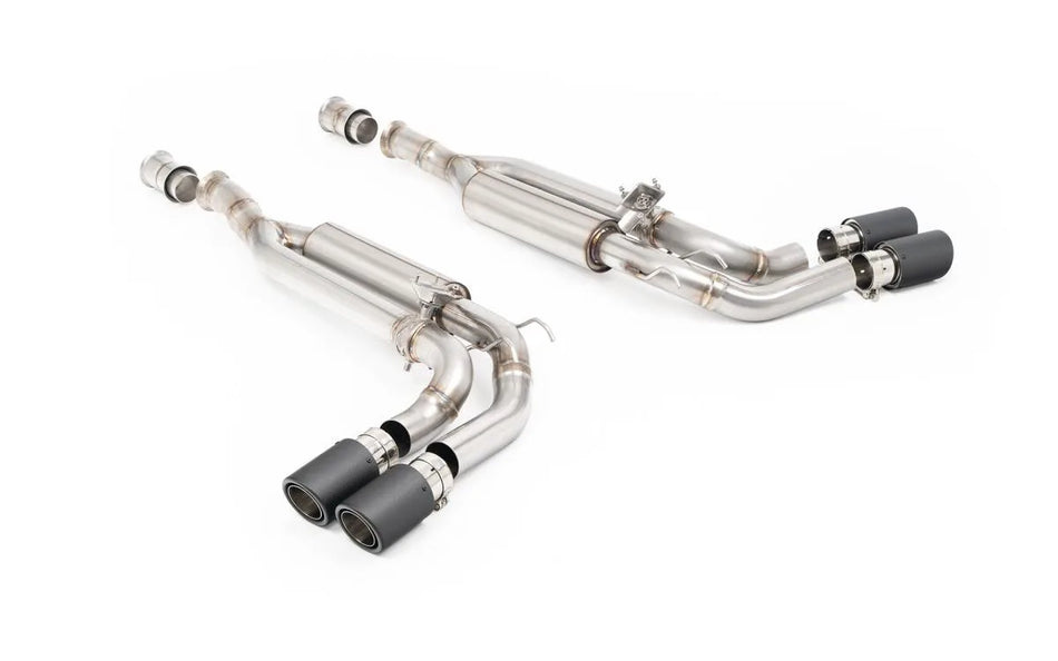Milltek Cat-back Valved with Carbon JET-90 Trims - Re-uses OE Valve Motors for Mercedes G-Class G63 (W465) 4.0 Bi-Turbo V8 (Both GPF/OPF EU &
