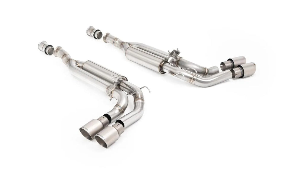 Milltek Cat-back Valved with Brushed Titanium GT-90 Trims - Re-uses OE Valve Motors for Mercedes G-Class G63 (W465) 4.0 Bi-Turbo V8 (Both GPF/OPF EU &