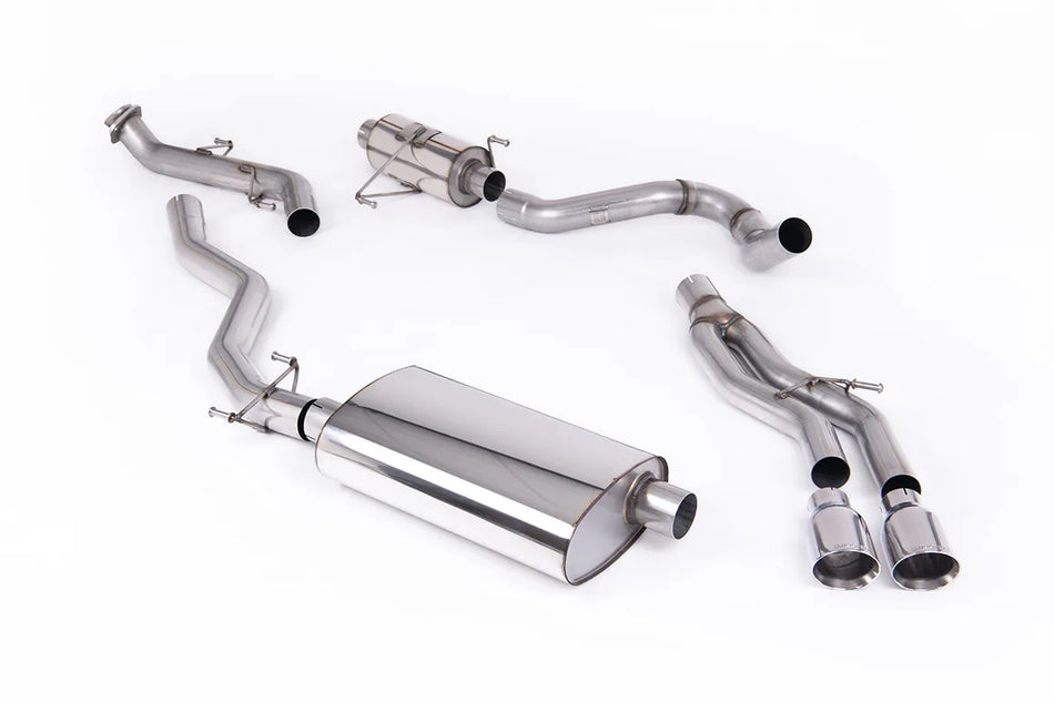 Milltek Cat-back Resonated Catback with 2 x GT-100 Polished Tips for Toyota Tacoma 2.4L Turbo Hybrid Crew Cab (5ft Bed) &