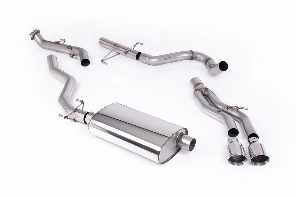 Milltek Cat-back Non-Resonated (Louder) Catback with 2 x GT-100 Polished Tips for Toyota Tacoma 2.4L Turbo Hybrid Crew Cab (5ft Bed) &