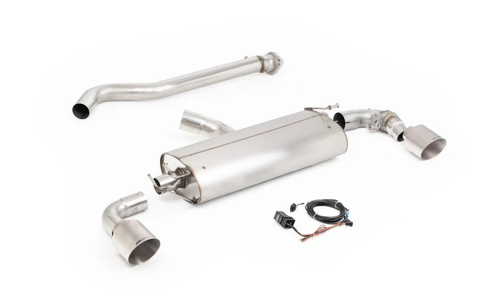 Milltek Particulate Filter-back ECE Approved Valved Straight Pipe System with GT-115 Brushed Titanium for Toyota Yaris Gen 2 - GR 1.6T (OPF/GPF Models Only)