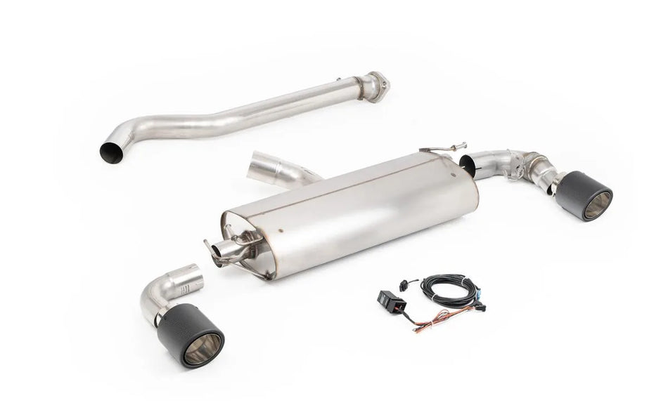Milltek Particulate Filter-back ECE Approved Valved Straight Pipe System with JET-115 Carbon Fibre for Toyota Yaris Gen 2 - GR 1.6T (OPF/GPF Models Only)