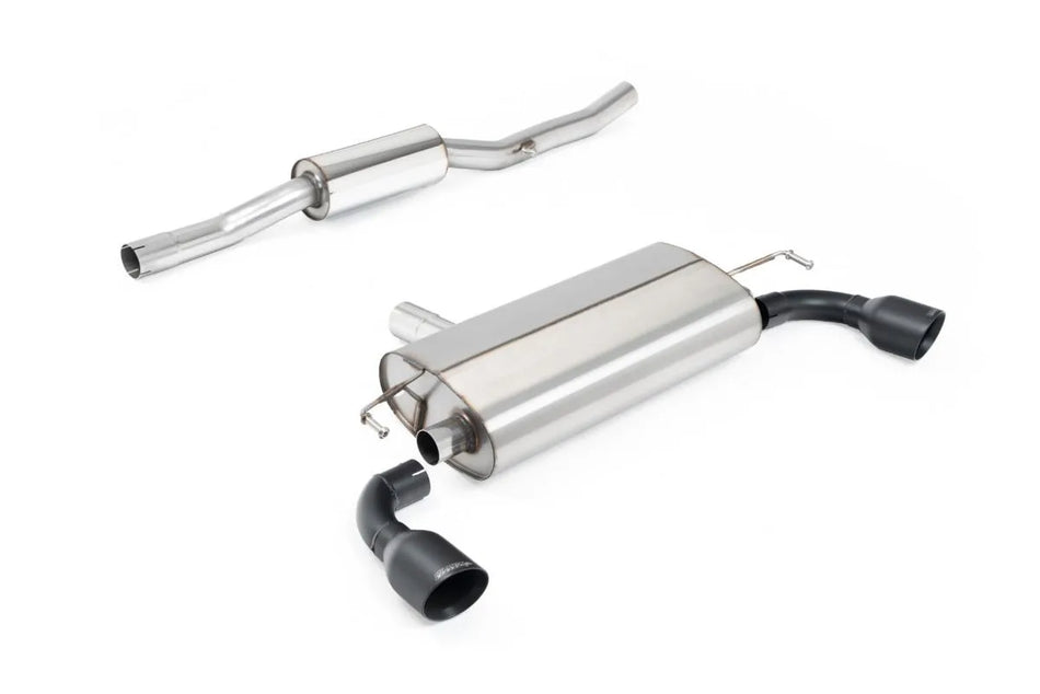 Milltek Cat-back V2 Resonated with GT-100 Cerakote Black Slash Cut Tips for Volkswagen Golf Mk4 R32 3.2 V6 4WD