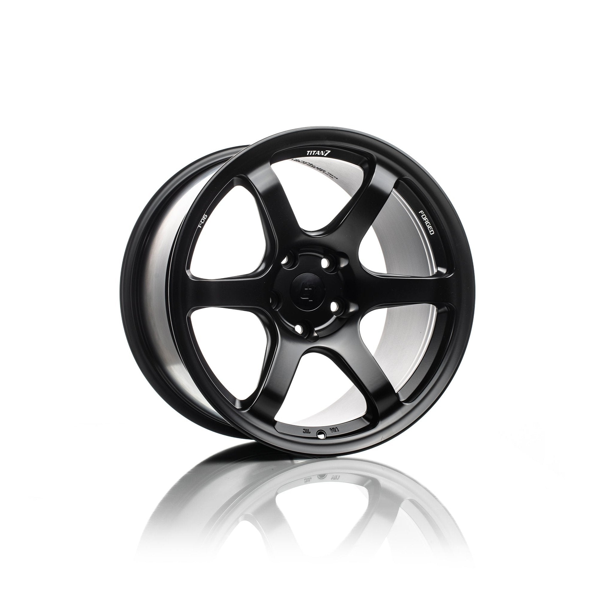 Titan 7 Forged Aluminium Wheel - T-D6e 18x10 5x120 ET 25 CB 64.1 in Machine Black