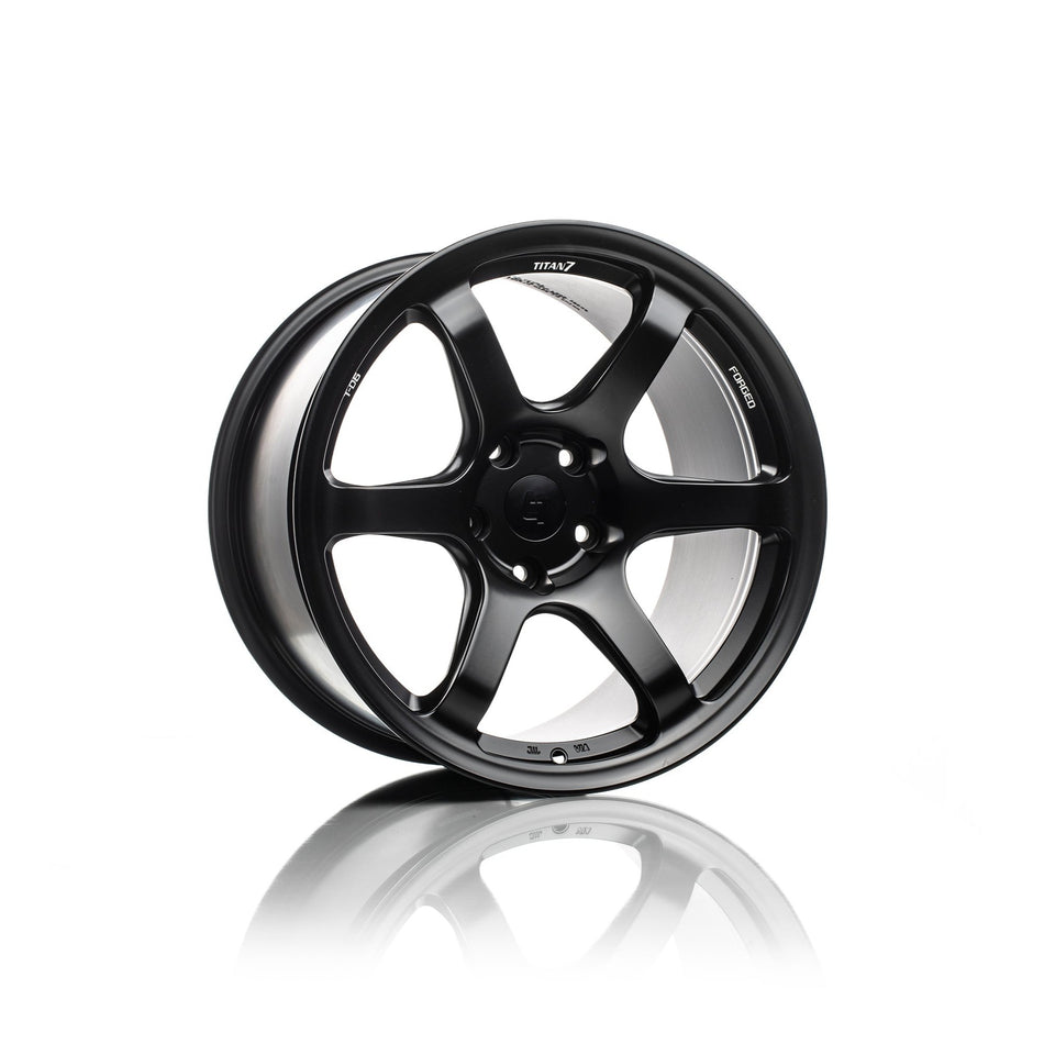 Titan 7 Forged Aluminium Wheel - T-D6e 18x10 5x120 ET 25 CB 64.1 in Machine Black
