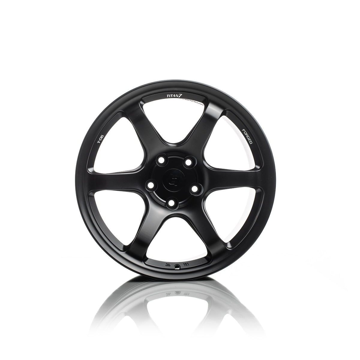 Titan 7 Forged Aluminium Wheel - T-D6e 18x10 5x120 ET 25 CB 64.1 in Machine Black