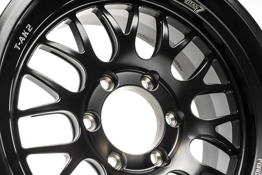 Titan 7 Forged Aluminium Wheel - T-AK2 17x8.5 5x127 ET -1 CB 71.5 in Machine Black