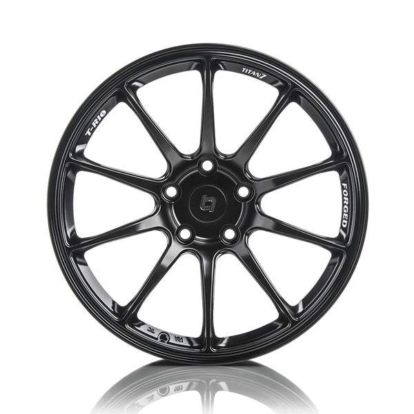 Titan 7 Forged Aluminium Wheel - T-R10 17x9.5 5x114.3 ET 51 CB 73.1 in Machine Black