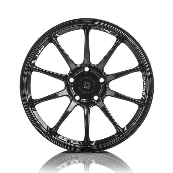 Titan 7 Forged Aluminium Wheel - T-R10 18x9.5 5x114.3 ET 40 CB 73 in Machine Black