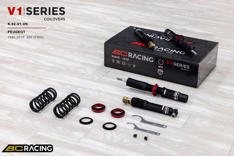 BC Racing V1 Series Coilovers – Peugeot 206 (All) 1998-2010