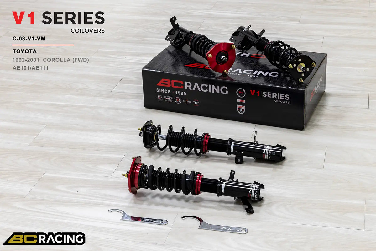 BC Racing V1 Series Coilovers – Toyota Corolla (AE101, AE111) 1992-2001