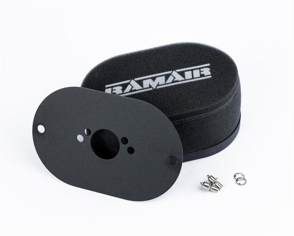 Ramair Carburettor Foam Air Filter with Baseplate to fit SU HS2 1.25in (32mm Mini Offset) - 100mm Internal Height