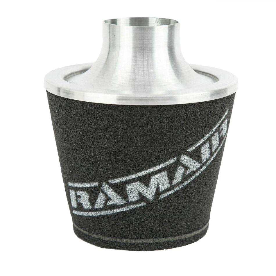 Ramair Large Foam Filter Aluminium Base 80mm OD Silver with Silicone Coupler