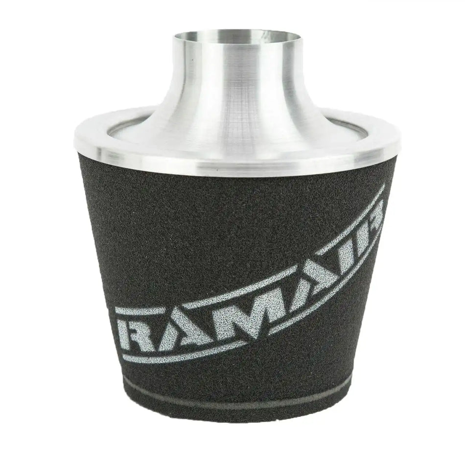 Ramair Large Foam Filter Aluminium Base 80mm OD Silver with Silicone Coupler