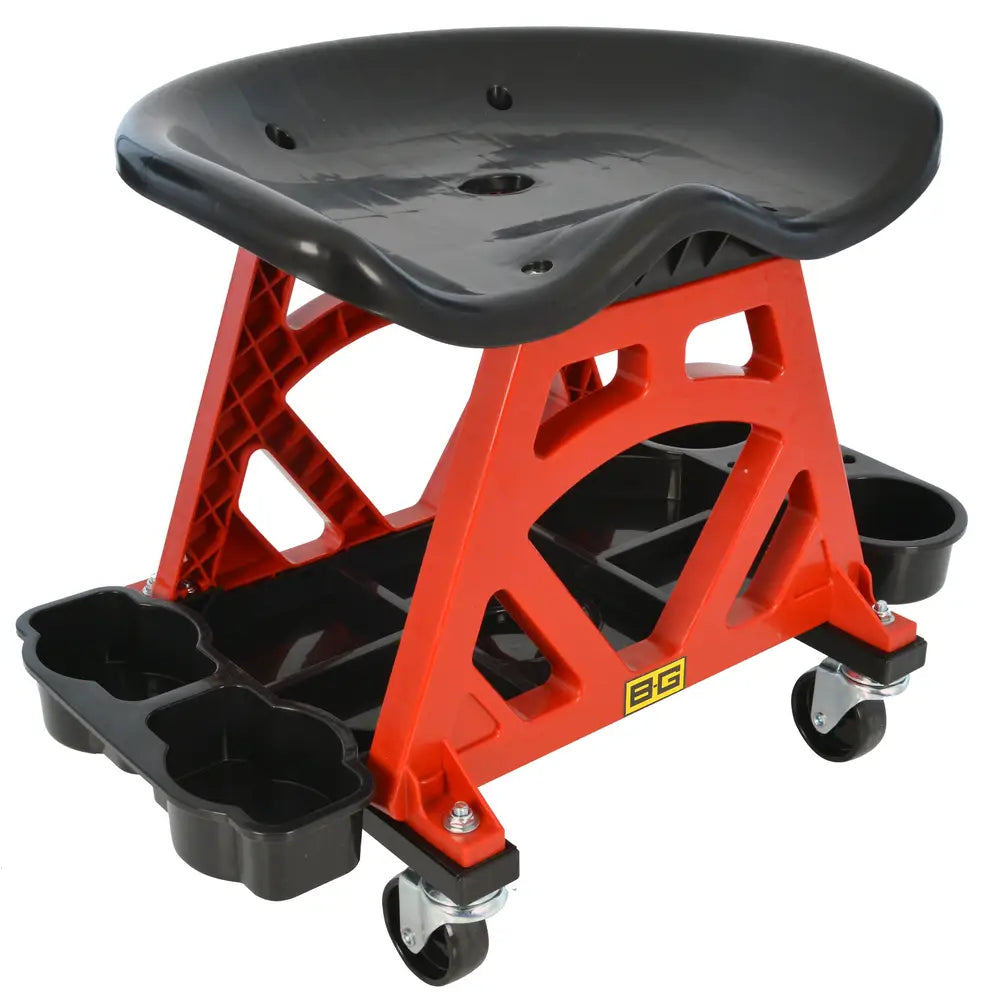 B-G Racing Ergonomic Mechanics Work Seat - 582 x 353 x 431mm (22.9 x 13.9 x 17")