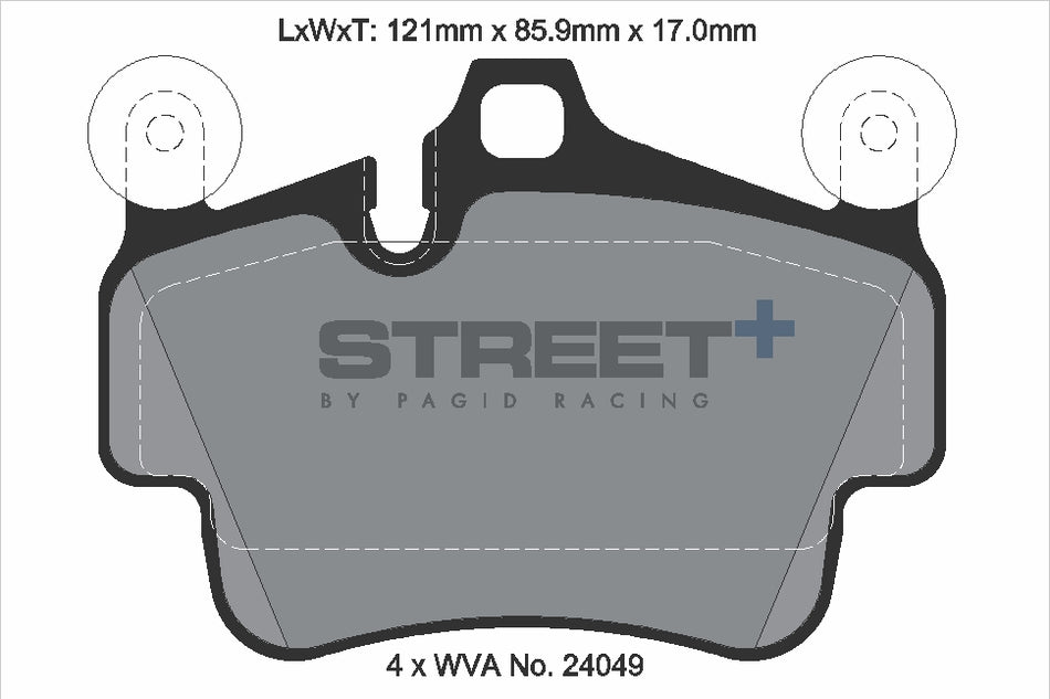 PAGID STREET+ Front Axle Set for PORSCHE BOXSTER (987) S 3.4 (987.760, 987.761) 08/10→05/12