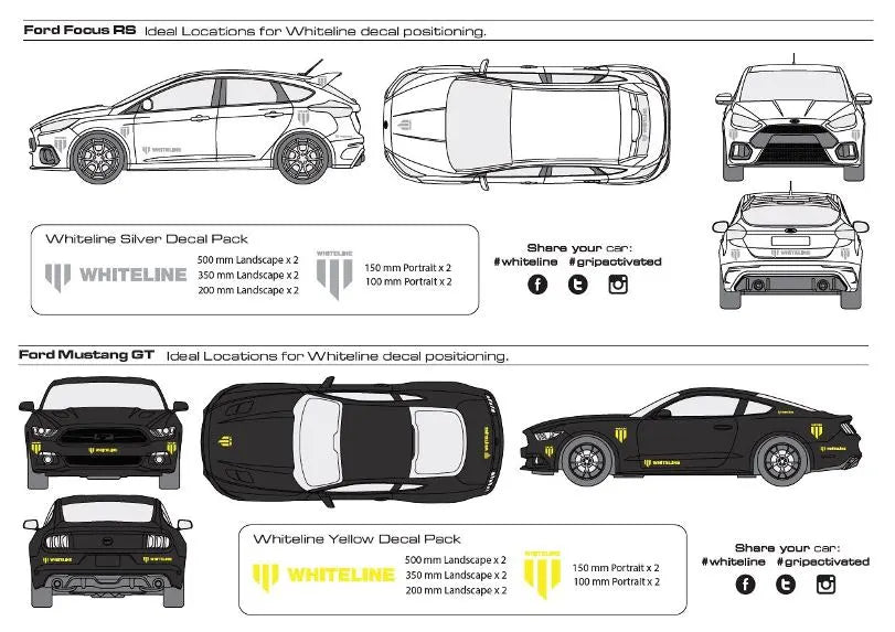 Whiteline Performance Whiteline Performance Decal Kits - Silver for MERCHANDISE DECALS