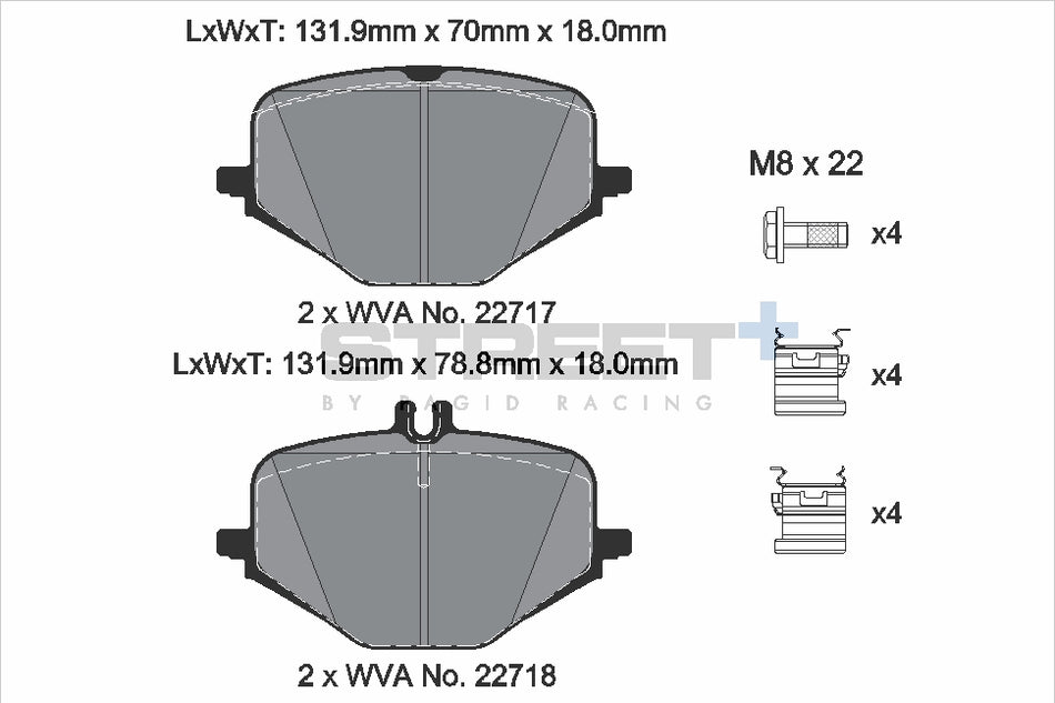 PAGID STREET+ Rear Axle Set for MERCEDES-BENZ G-CLASS (W463) AMG G 63 (463.276, 463.277) 03/18