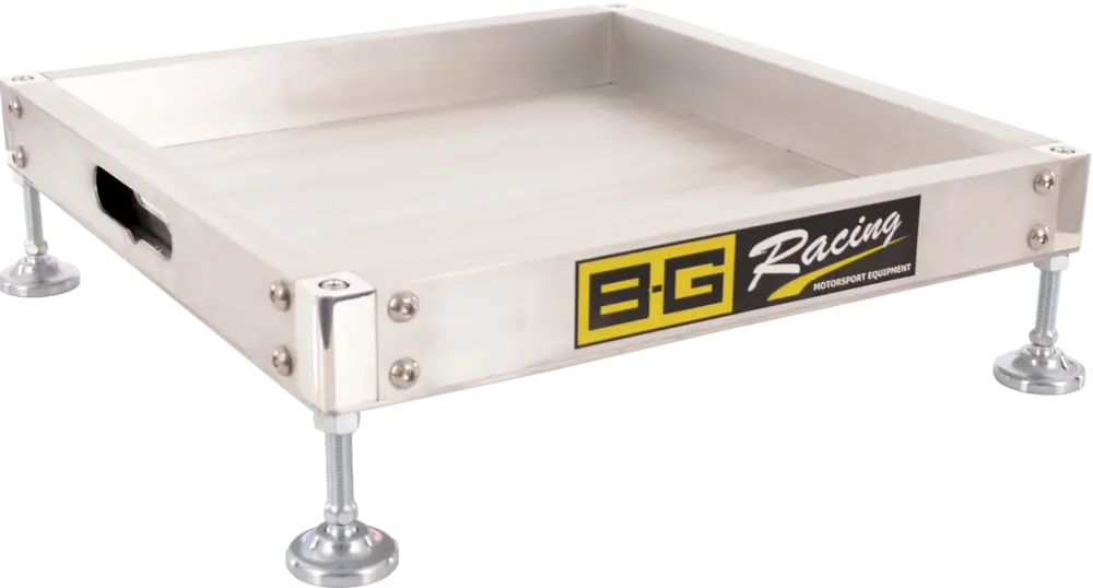 B-G Racing Scale Pad Aluminium Levelling Trays With Steel Feet (Set Of 4)