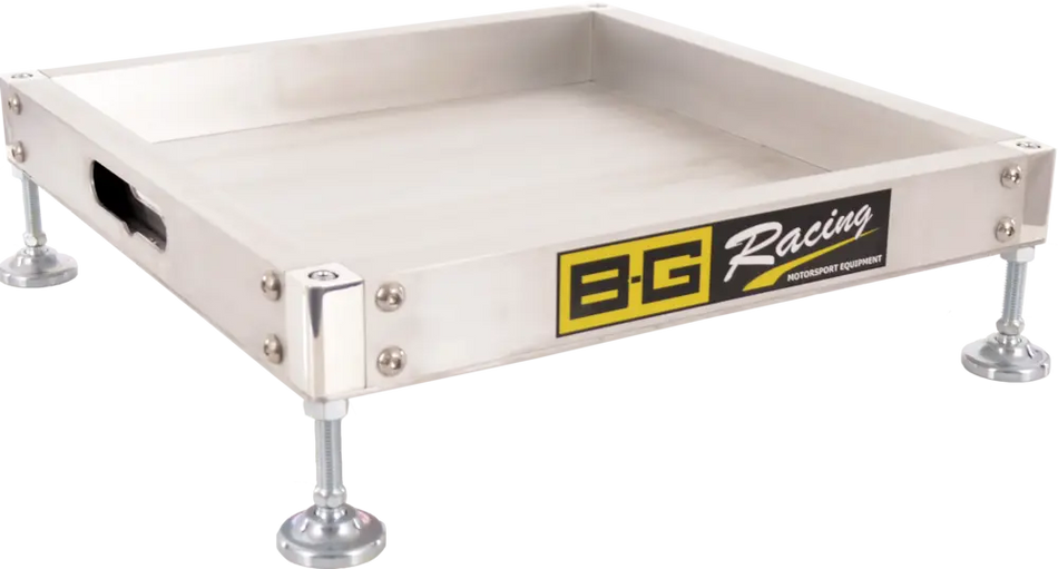 B-G Racing Scale Pad Aluminium Levelling Trays With Steel Feet (Set Of 4)