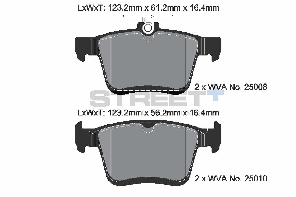 PAGID STREET+ Rear Axle Set for SEAT LEON ST (5F8) 1.6 TDI 4Drive 11/14