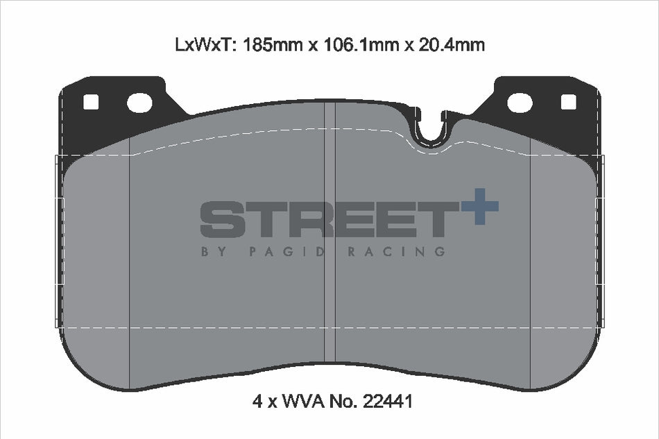 PAGID STREET+ Front Axle Set for BMW 4 Convertible (G23, G83) M4 Competition M xDrive 07/21→02/24