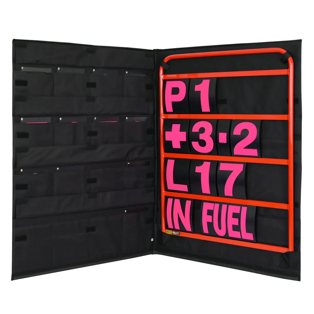 B-G Racing Standard Red Pit Board Kit- Pink Numbers & Bag