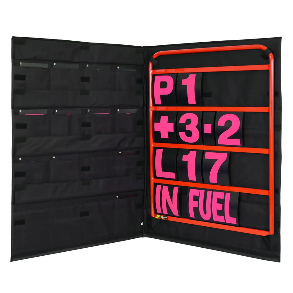 B-G Racing Standard Red Pit Board Kit- Pink Numbers & Bag