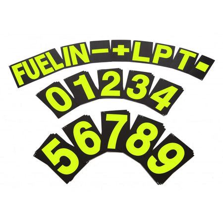 B-G Racing Standard Pit Board Number Set - Hi Vis Yellow