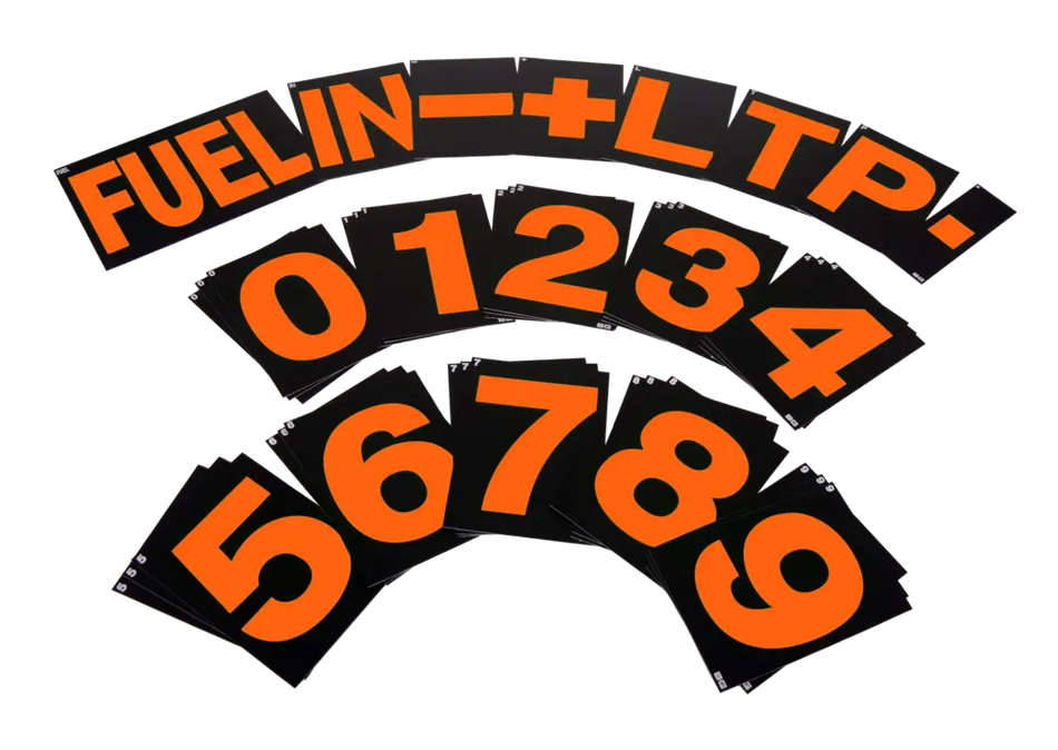B-G Racing Large Pit Board Number Set - Hi Vis Orange