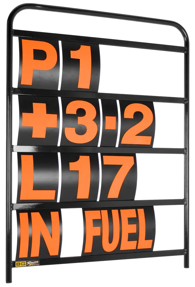 B-G Racing Standard Black Aluminium Pit Board